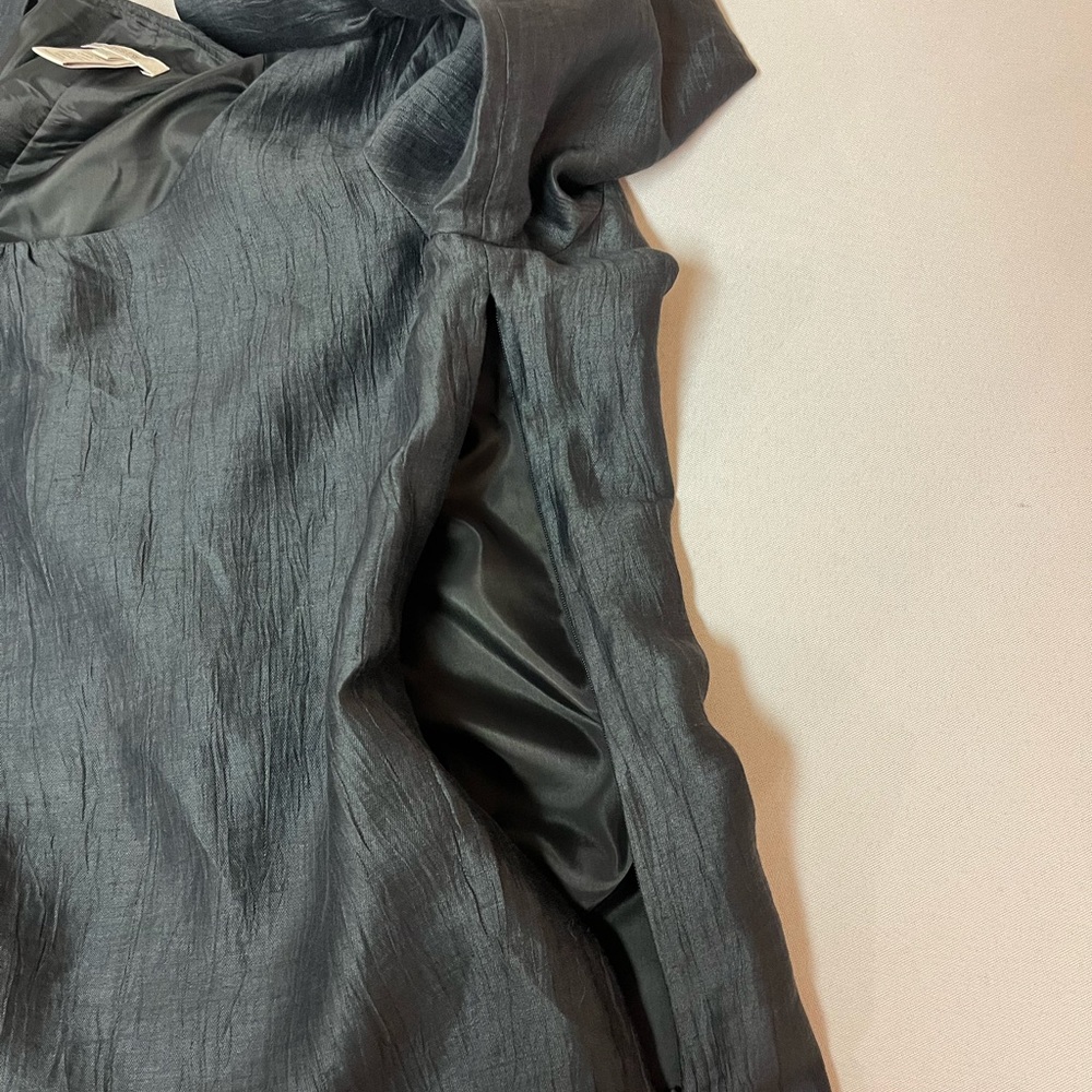 J. Crew Dark Grey Dupioni Silk Blend Shift Dress / Pockets - 14 - Picture 9 of 9